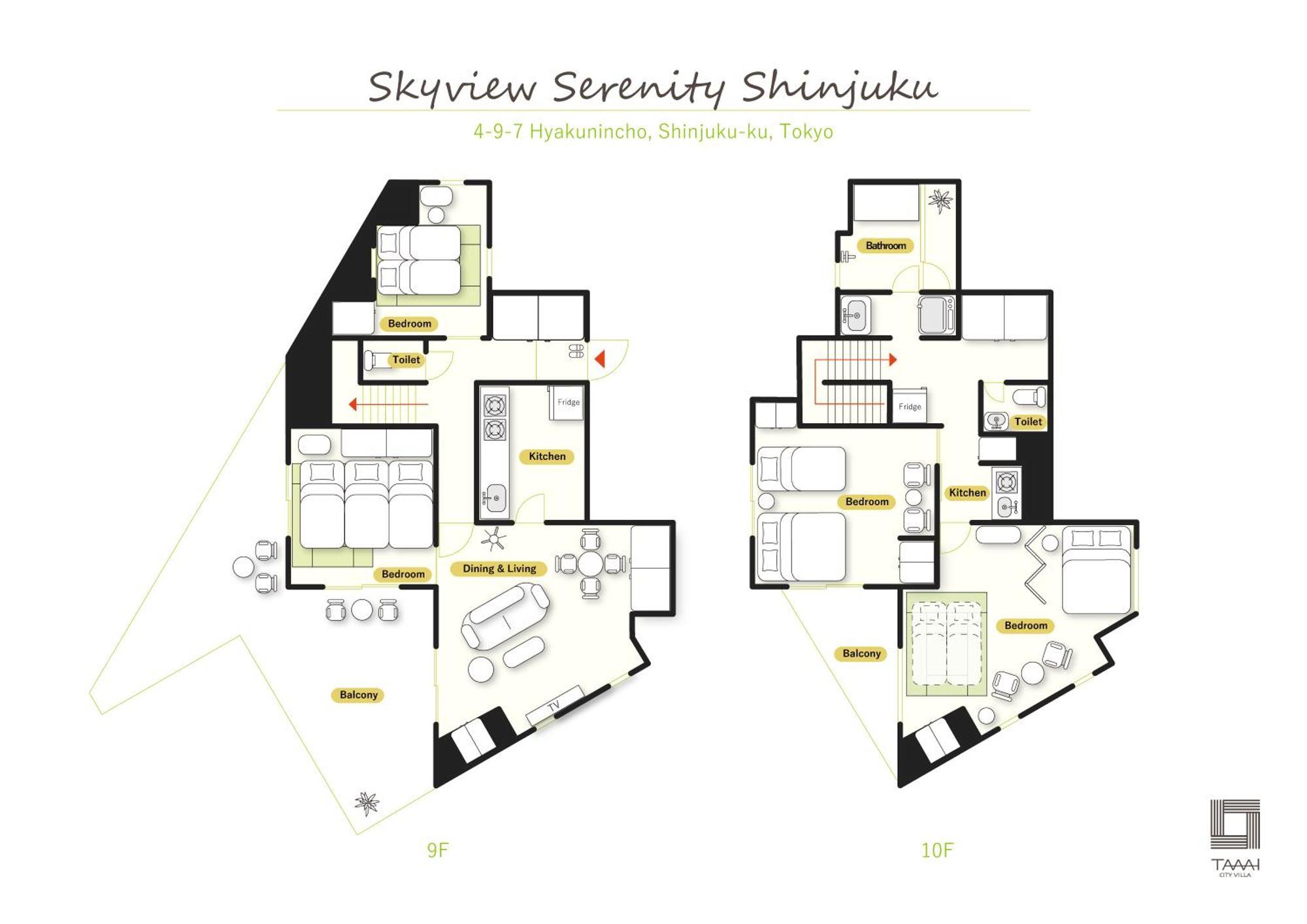 Apartment Skyview Serenity Duplex Shinjuku