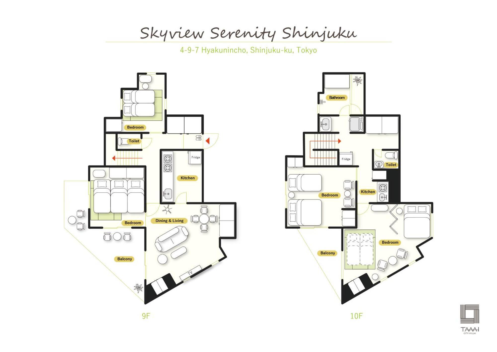Apartment Skyview Serenity Duplex Shinjuku